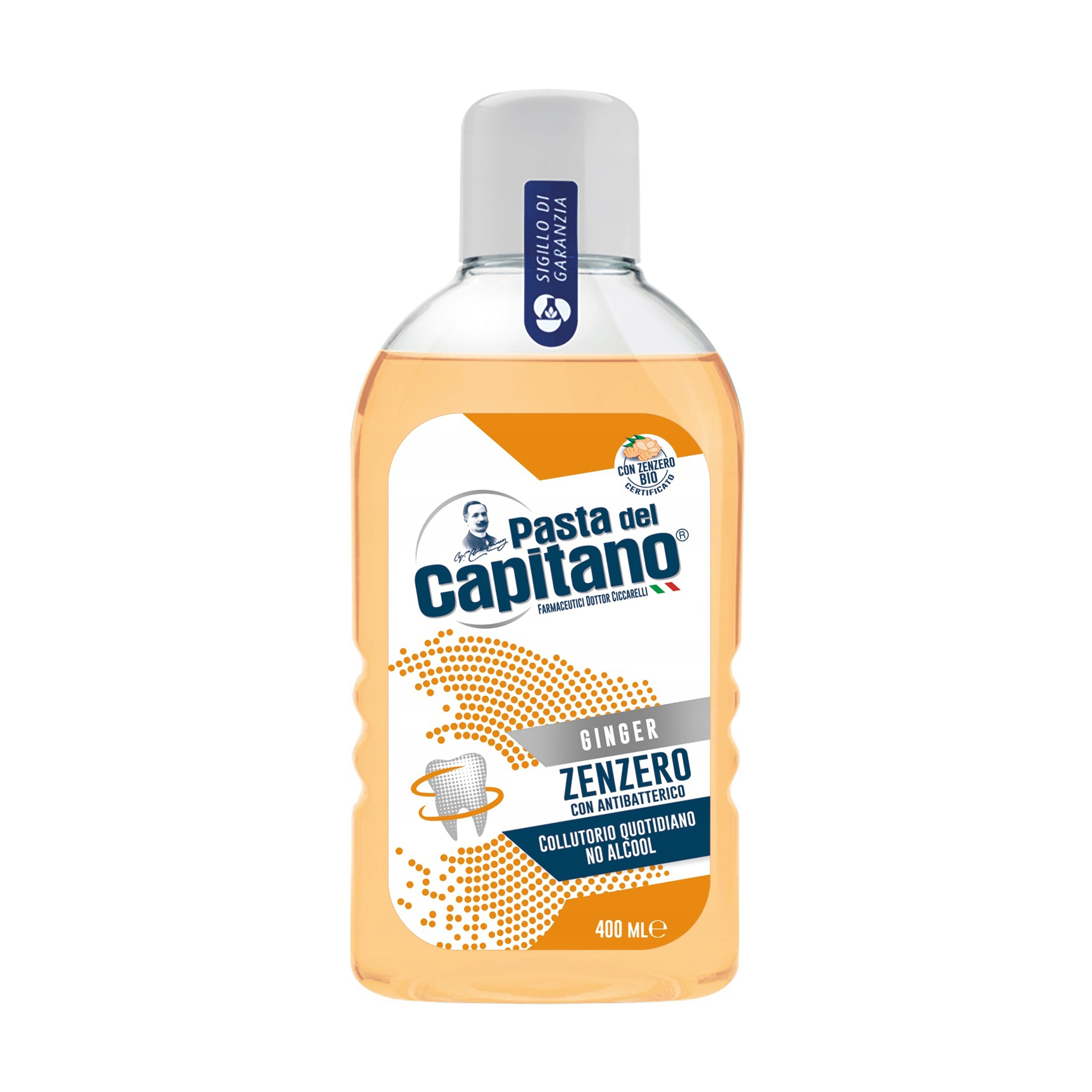 Ополіскувач для ротової порожнини зі смаком імбирю Pasta Del Capitano Ginger Zenzero, 400 мл